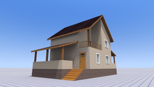 Каркасный индивидуальный дом на бетонном ленточном фундаменте [016.14]