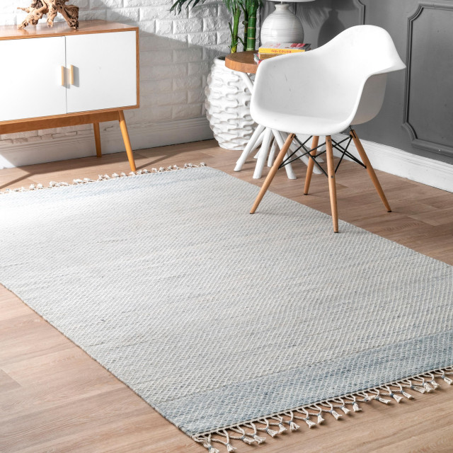 nuLOOM Hand Loomed Wool Cotton Karter Trellis Flatweave Area Rug