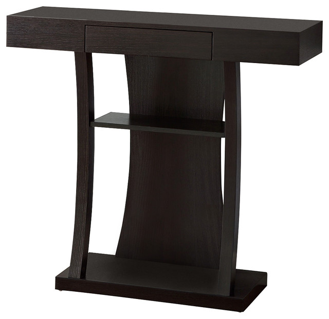 Coaster T Shaped Console Table With 2 Shelves Contemporary