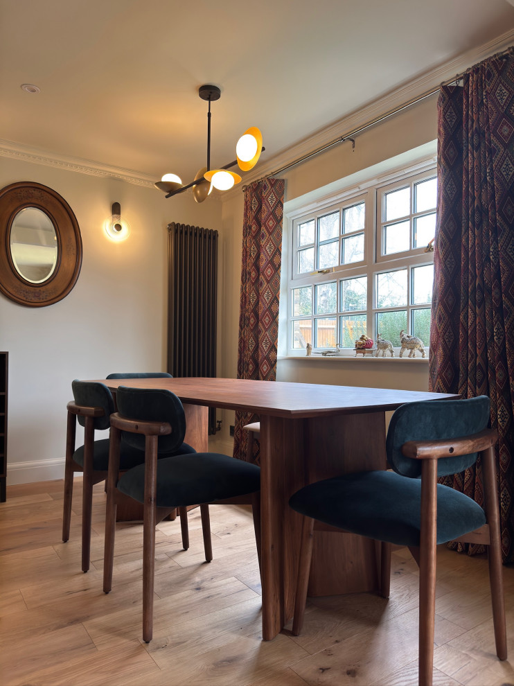Bold and ethnic Transitional style Living/Dining room