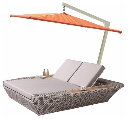 Evian Double Chaise Lounge with Umbrella Canopy