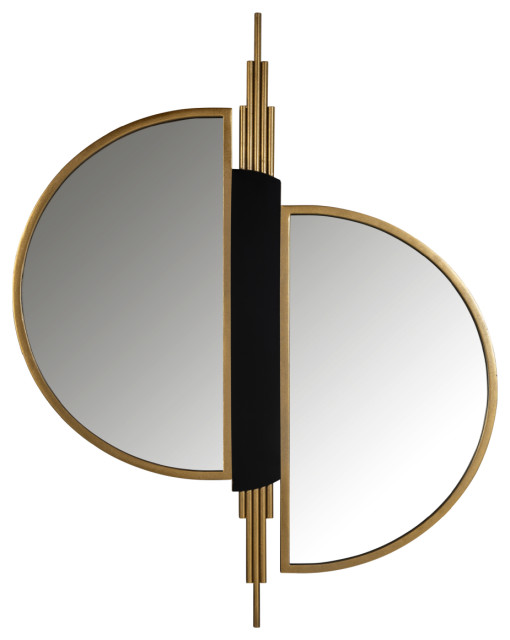 Brushed Gold Decorative Mirror OROA Adelyn Contemporary Wall