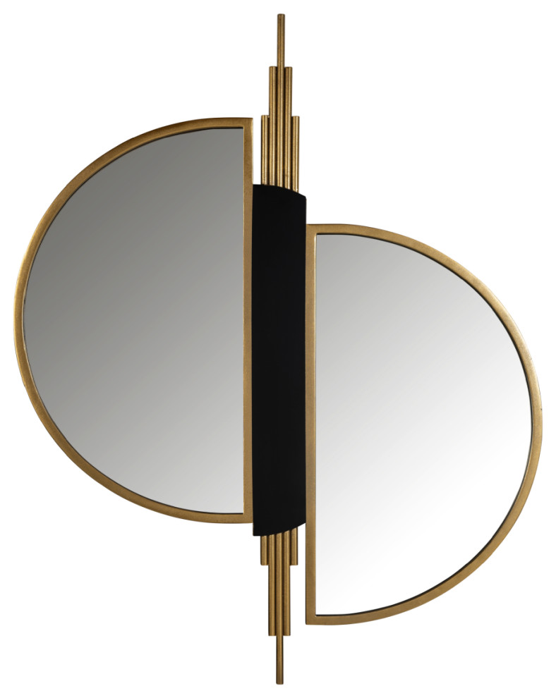Brushed Gold Decorative Mirror OROA Adelyn Contemporary Wall