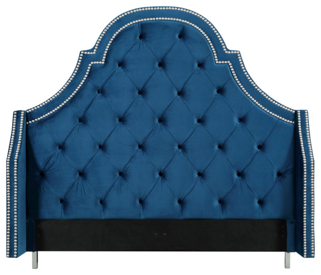 Charlotte Tufted Nailhead Trim Headboard Transitional Headboards