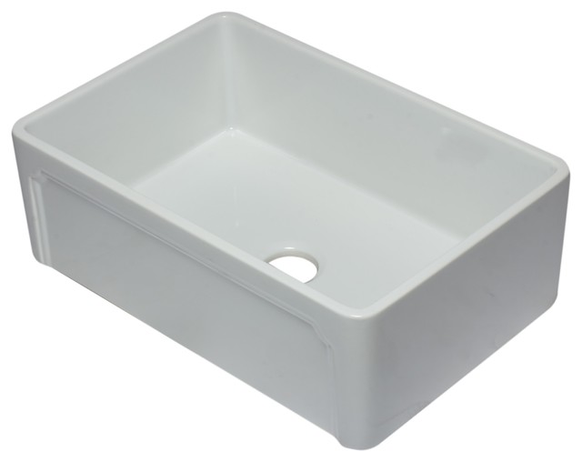 30 Inch White Reversible Single Fireclay Farmhouse Kitchen Sink