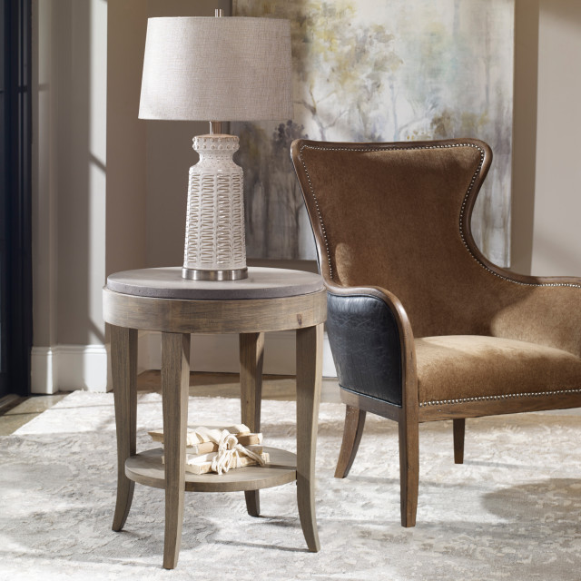 Uttermost Deka Round Accent Table Industrial Side Tables And End