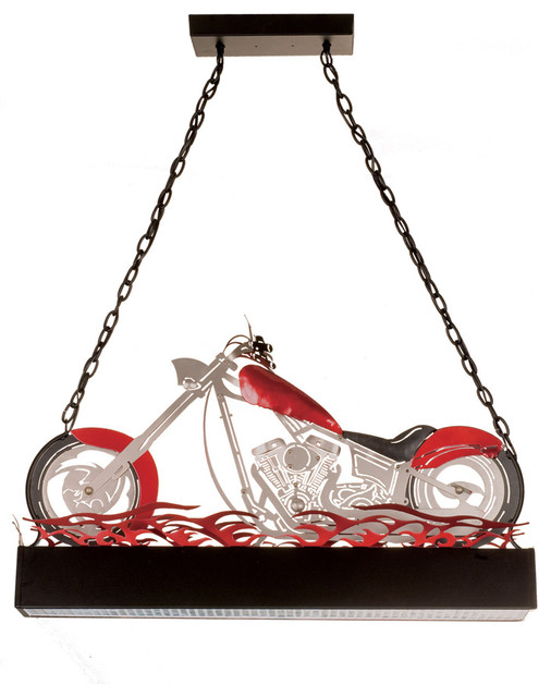 38" Motorcycle Oblong Pendant Contemporary Chandeliers by