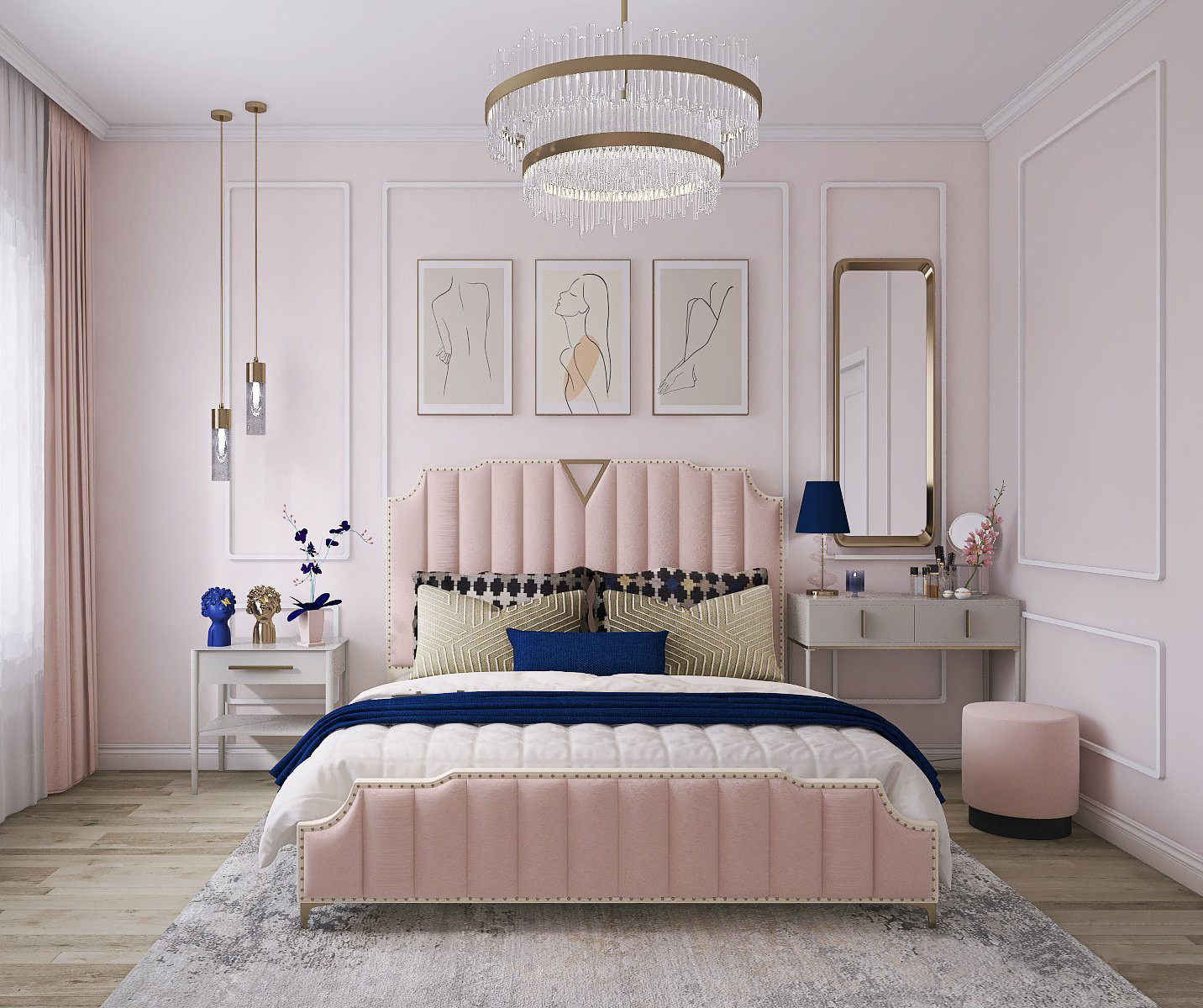 Неоклассика в оттенках нежной розы и сапфира