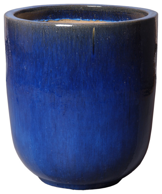 27" Round Planter Contemporary Outdoor Pots And Planters by