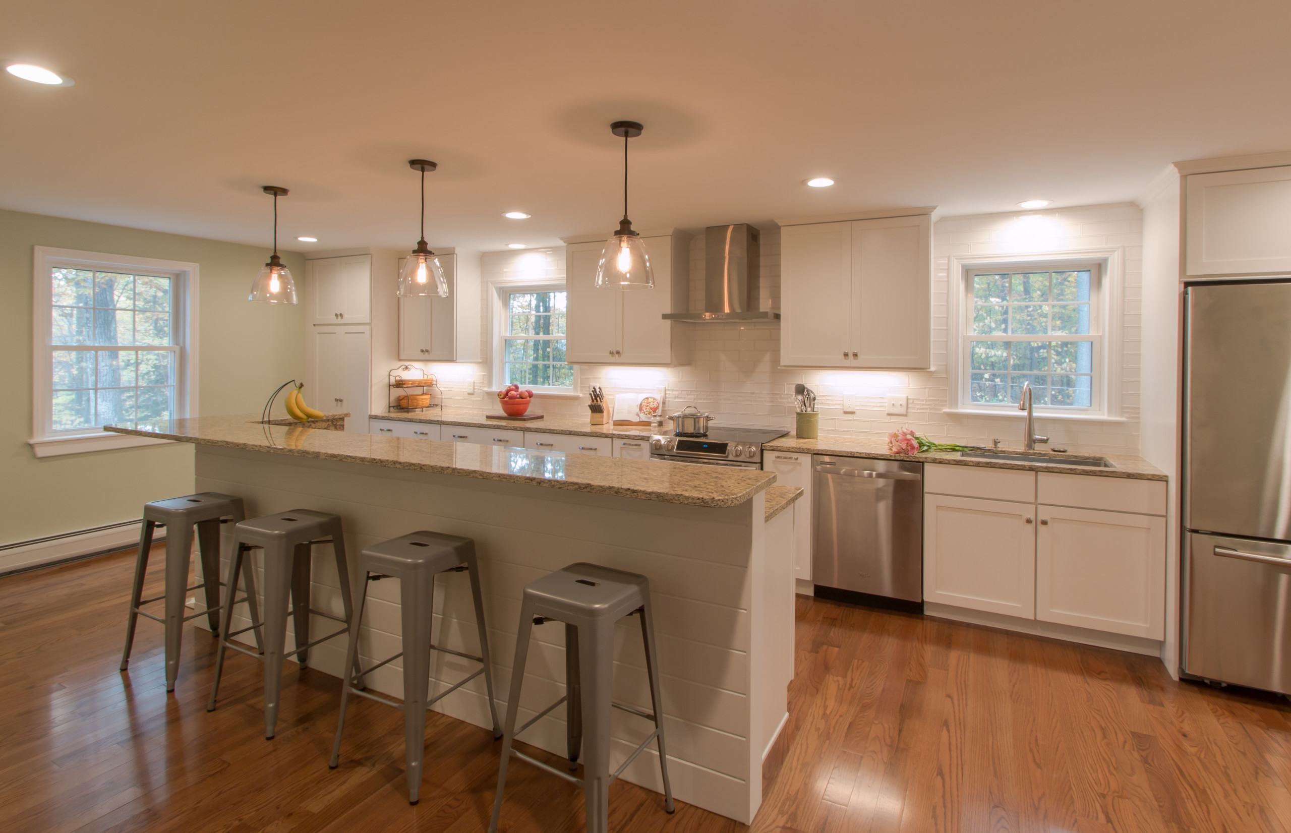 An island renovation, a white kitchen with a dash of shiplap!