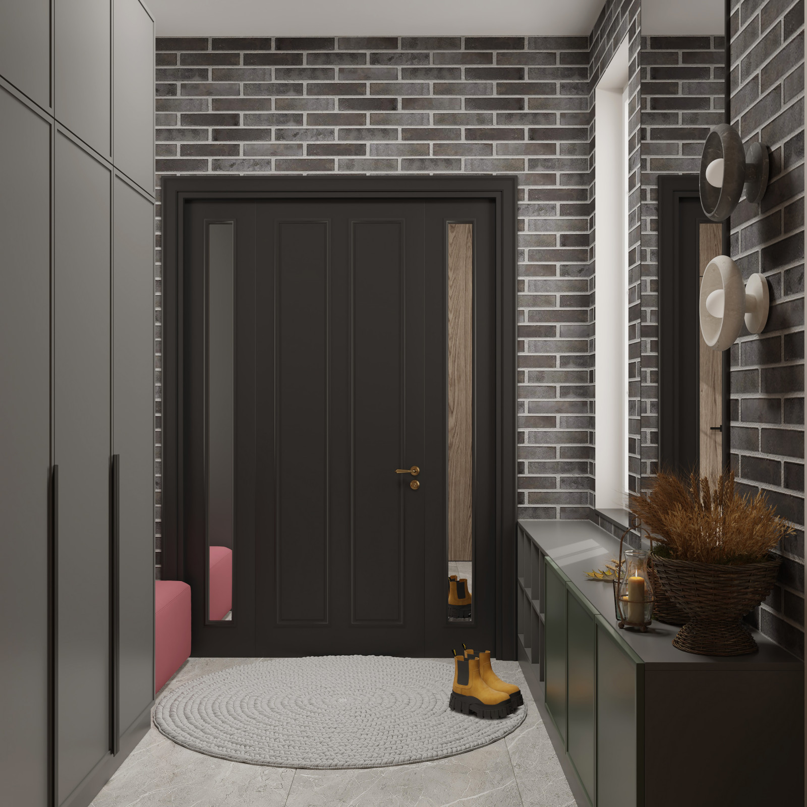 Проект прихожей в трехэтажном доме на улице Красная в городе Калининград