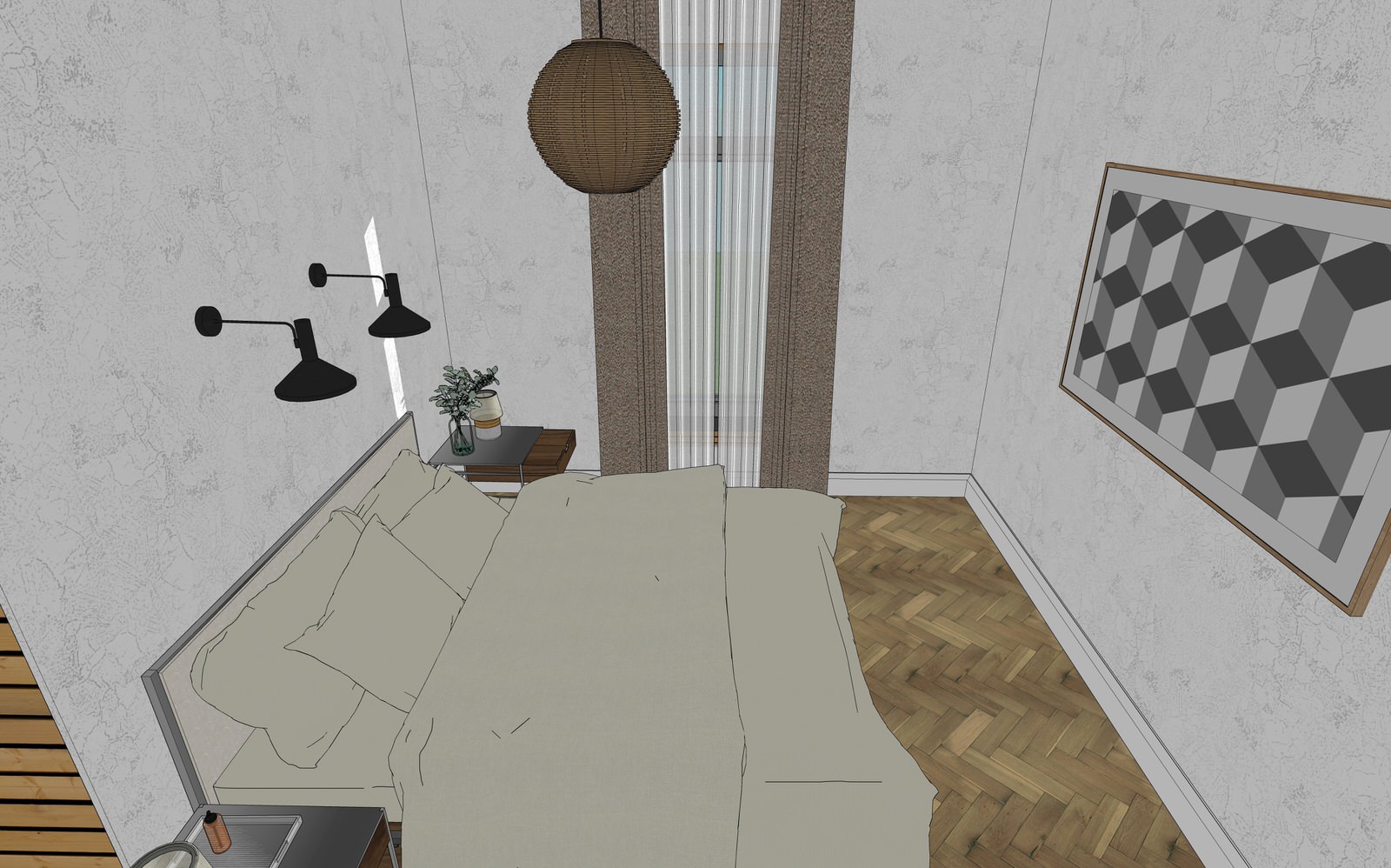 3D визуализация первого этажа дома