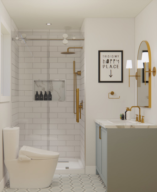 Modern Farmhouse Bathroom Ideas With White Subway Tiles