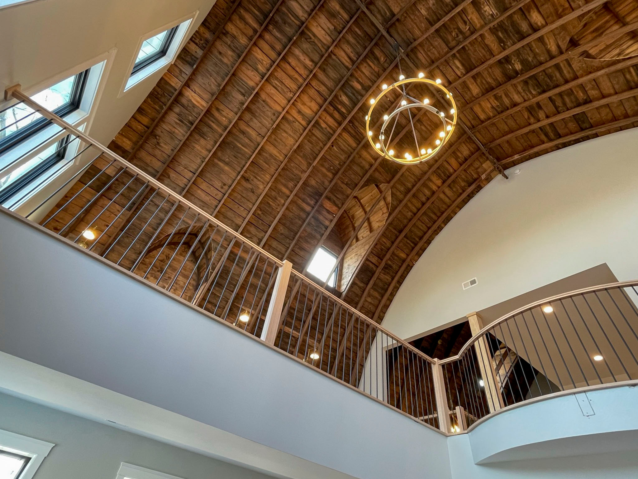 102_Straight-Freestanding Stairs/Landing in Barn Style Home, Leesburg VA 20175
