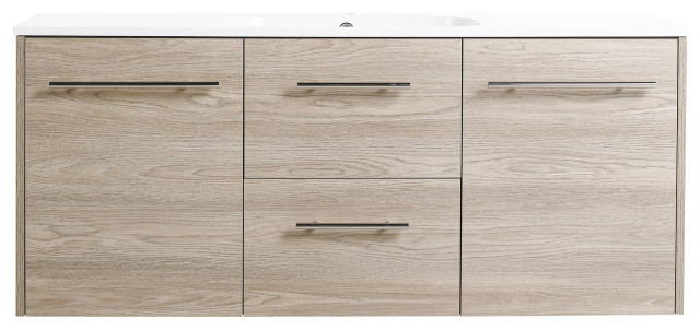 48 Inch Wall Mounted Plywood Bathroom Vanity with Gel Basin and Drawers ...