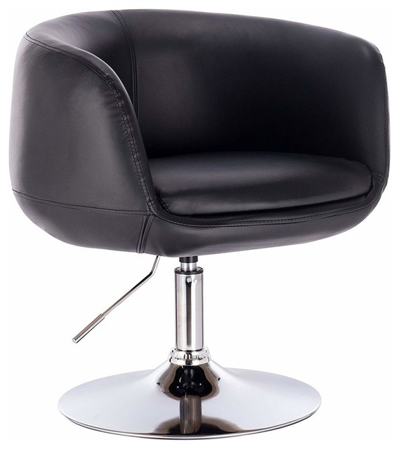 Modern Swivel Bar Stool Upholstered Faux Leather High Back And Consigned Swivel Bar Stool Upholstered Faux Leather Black