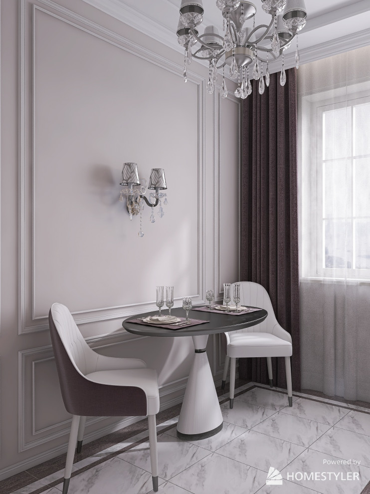 Проект в стиле "Неоклассика". Трехкомнатная квартира 63 кв.м