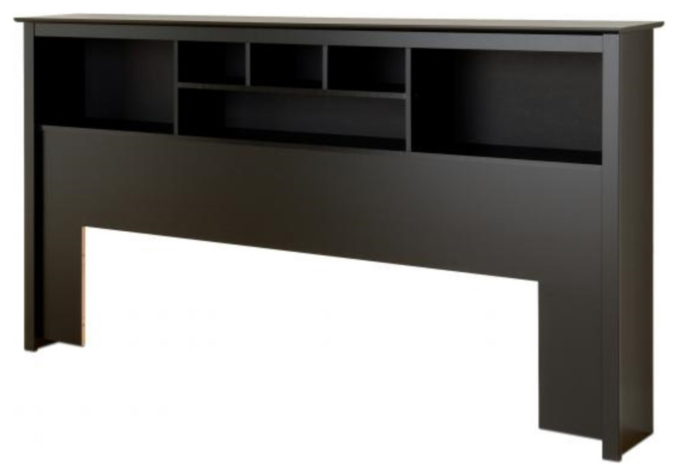 Ergode King Bookcase Headboard, Black Transitional Headboards by VirVentures Houzz