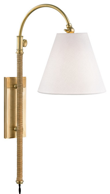 Hudson Valley Curves No.1 1-LT Adjustable Wall Sconce MDS501-AGB - Aged Brass