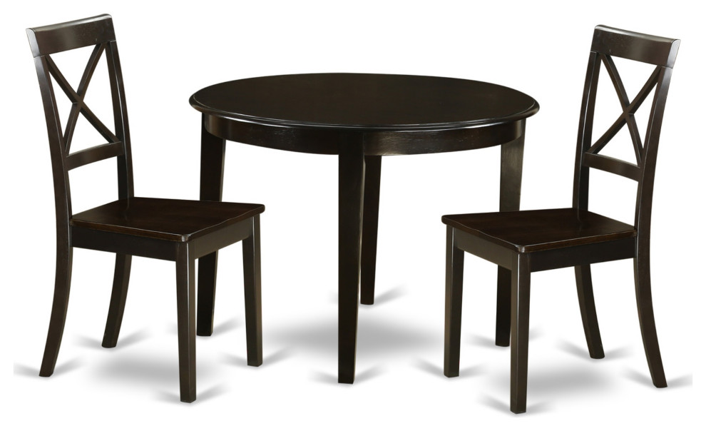 3Piece Small Kitchen Table/ Chairs Set, Round Table, 2 Chairs