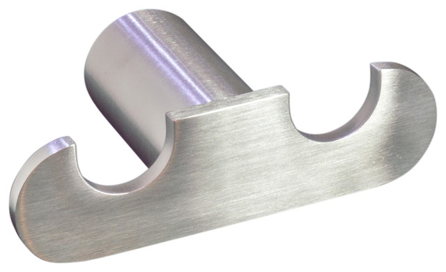 Celeste Sapphire Bathroom Towel Hook Double Robe Brushed Nickel Stainless Steel Transitional Robe Towel Hooks By Celeste Designs