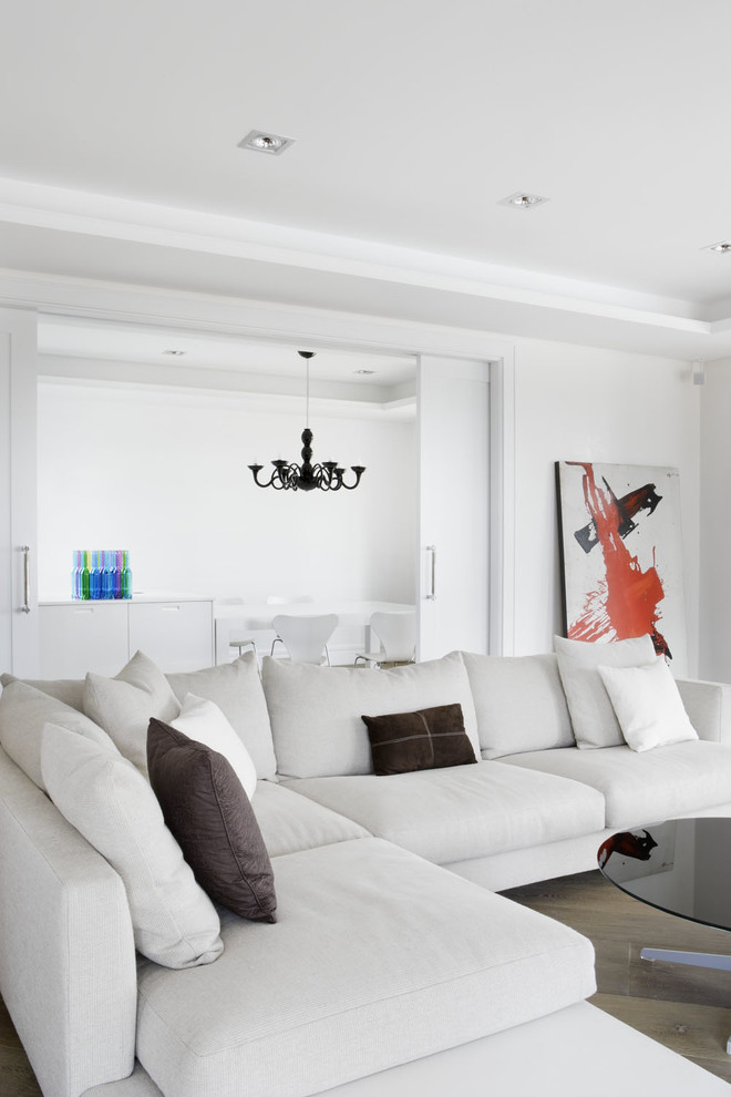 Example of a trendy family room design in Madrid