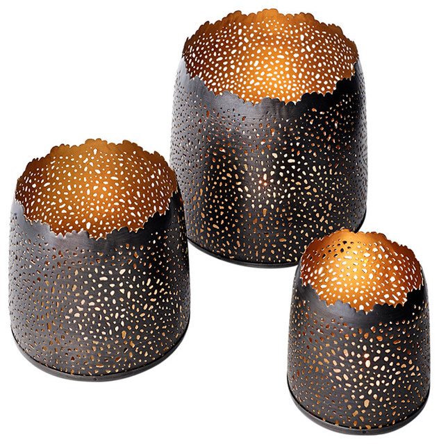 Harper Bronze Candle Holders, 3-Piece Set