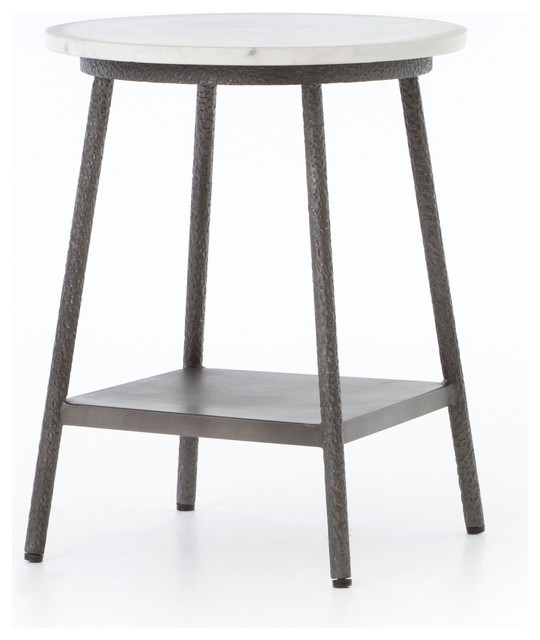 25 Alfonsino Nightstand Iron Marble Gunmetal Pearl White Modern Handmade Industrial Nightstands And Bedside Tables By Noble Origins Home