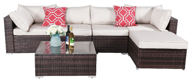 Oakville 6 Piece Outdoor Sectional Sofa Rattan Wicker Patio - Outdoor Sectional Sofa Patio Furniture Oakville 6 Piece Outdoor Sectional Sofa Rattan Wicker Patio - Outdoor Sectional Sofa Patio Furniture