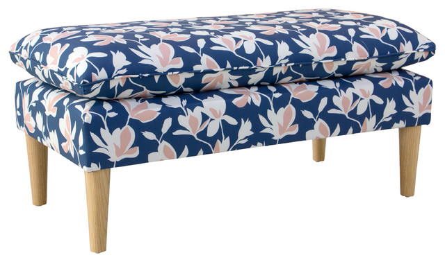 floral upholstered bench