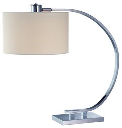 Single Light Down Lighting Table Lamp With White Fabric Shade