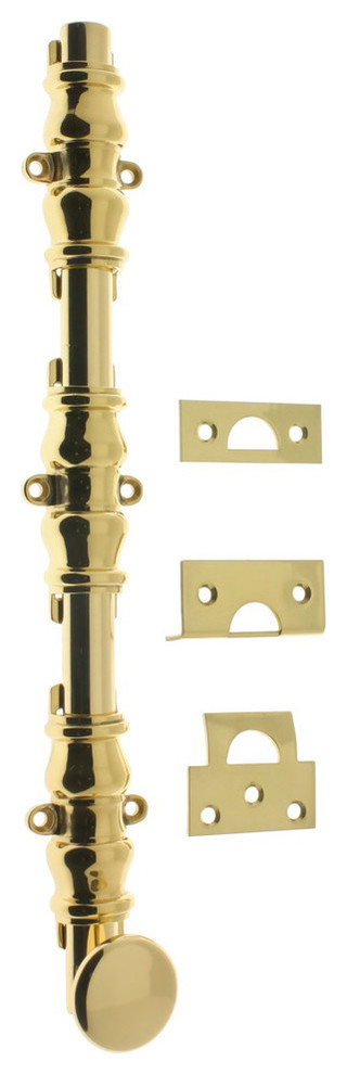 Genuine Solid Brass 36" Ornamental Bolt, Polished Brass
