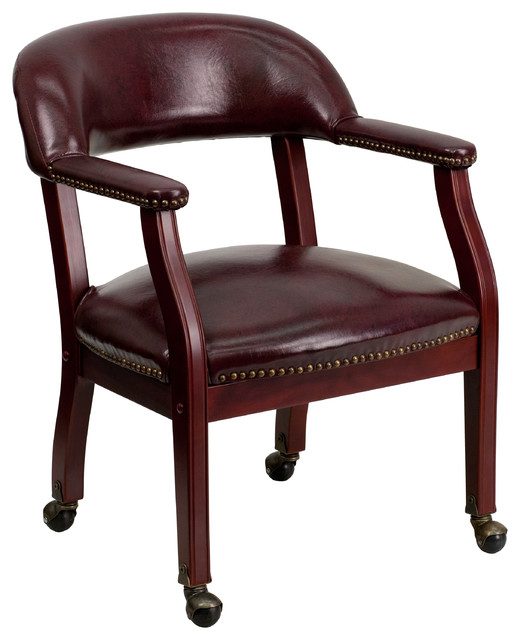 Flash Furniture Luxurious Conference Guest Chair in Burgundy