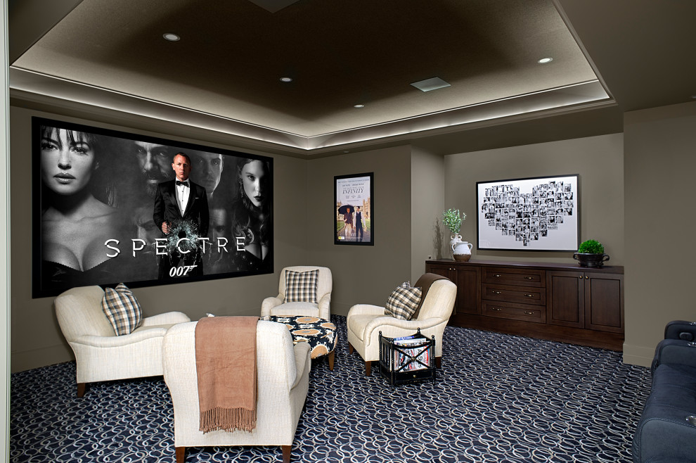 Ada Sprawling Farmhouse - Farmhouse - Home Theater - Grand Rapids - by ...