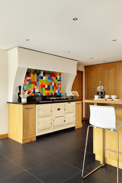 Patchwork Handmade Glass Splashback landstil-koekken