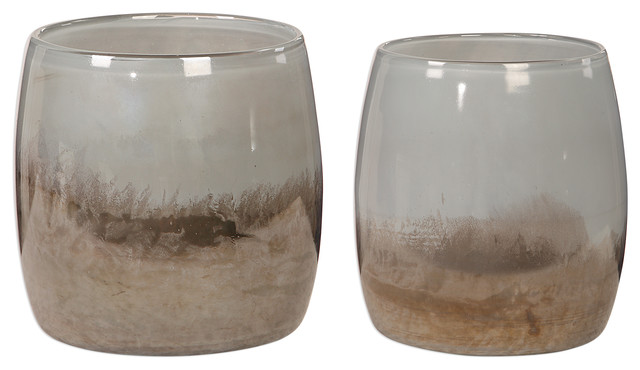 Tinley Blown Glass Bowls Set Of 2 Contemporary Decorative