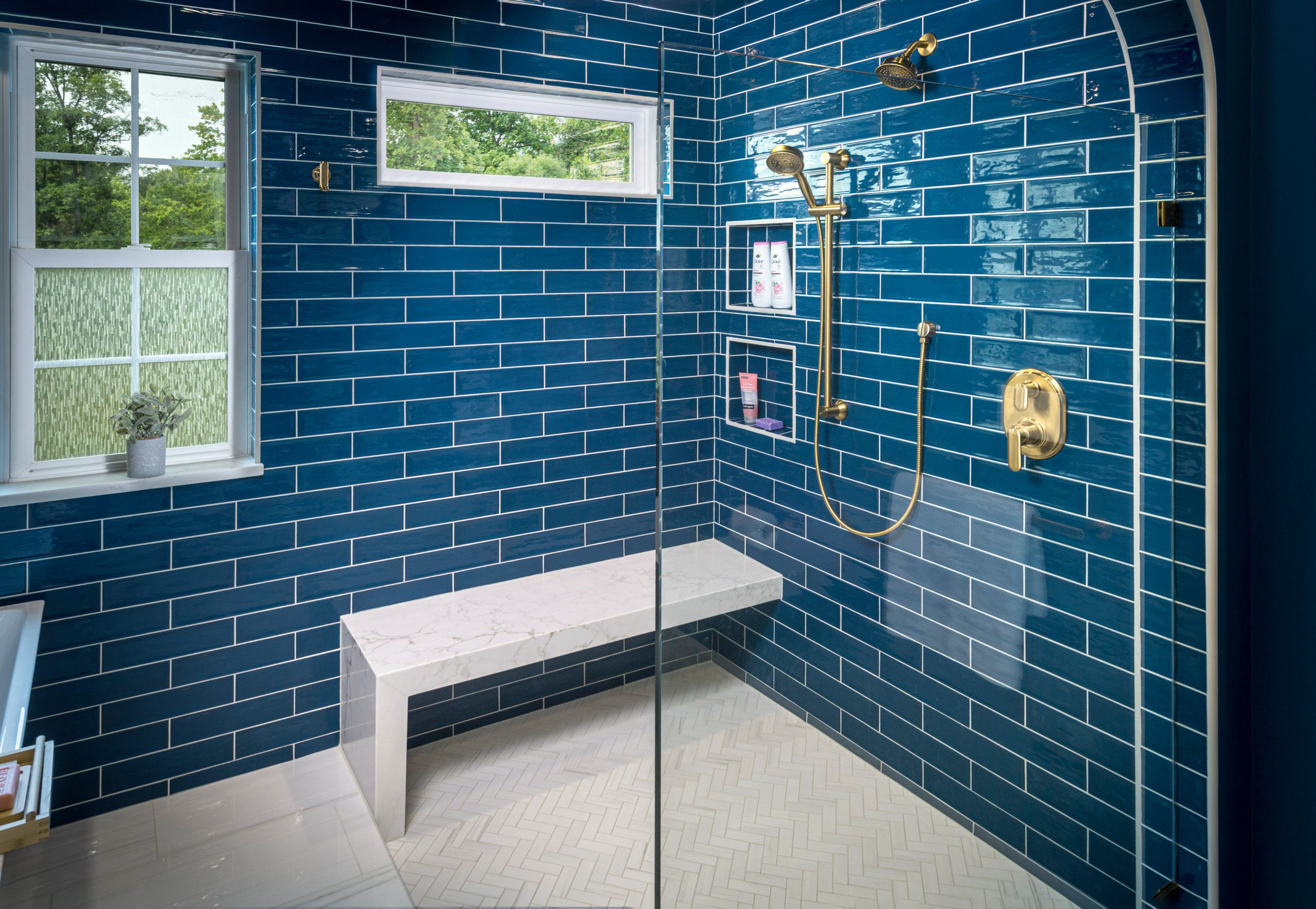 Beyond Beige - A Bold Blue Master Bath Transformation in Harrisburg, PA