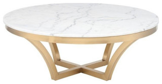 Fortino Coffee Table White Gold Brushed - Contemporary ...