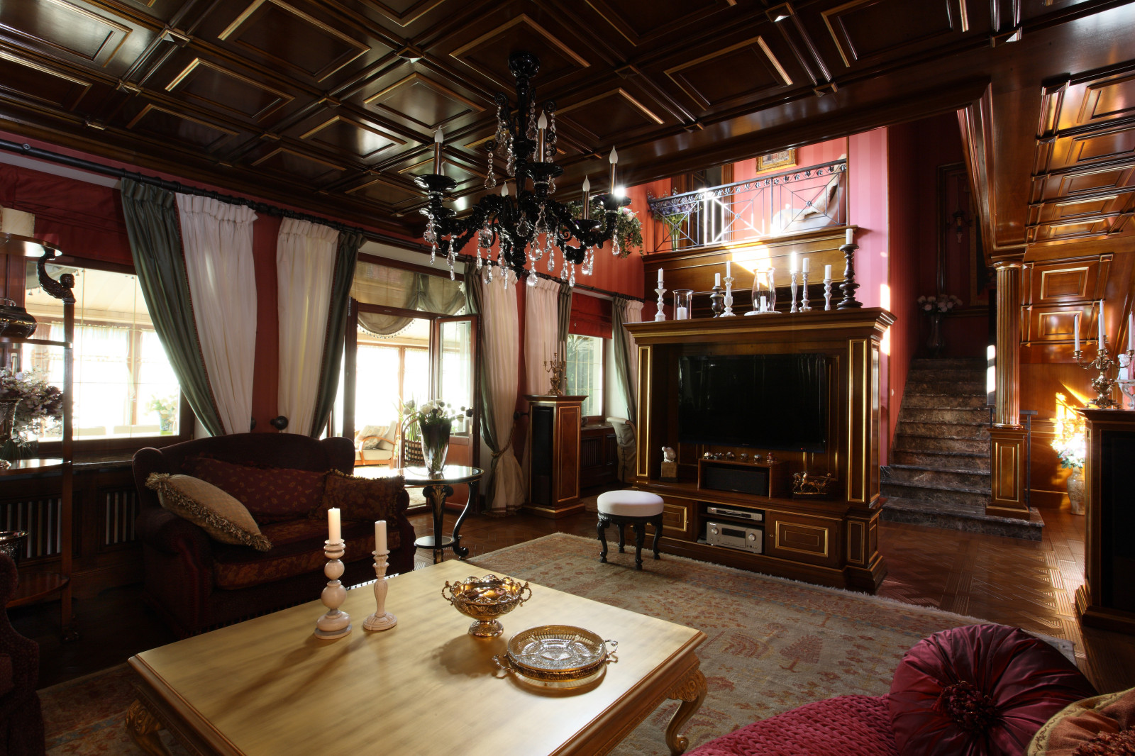 Гостиная с телевизионной системой