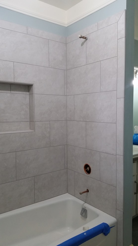 Example of a trendy home design design in Seattle