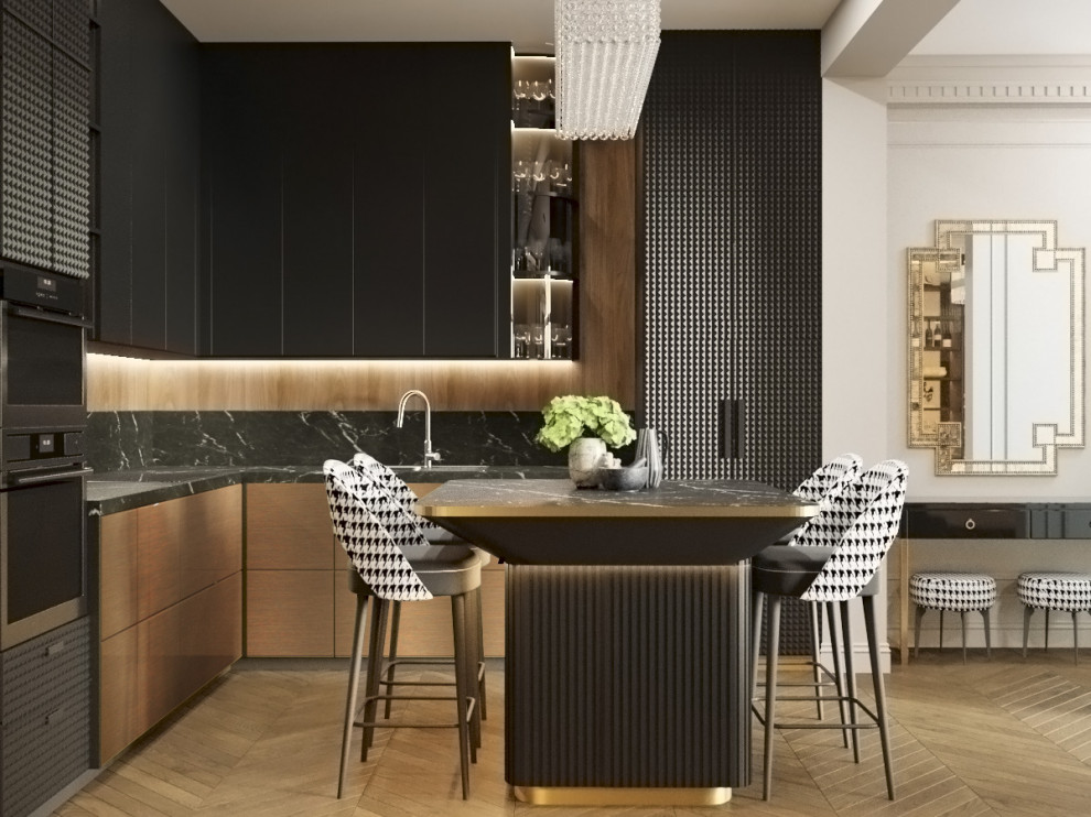 Кухонная зона в гостиной