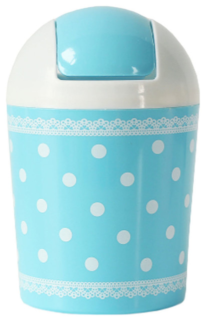 2 Piece Cute Mini Trash Can Bins Desk Wastebasket With Lid For