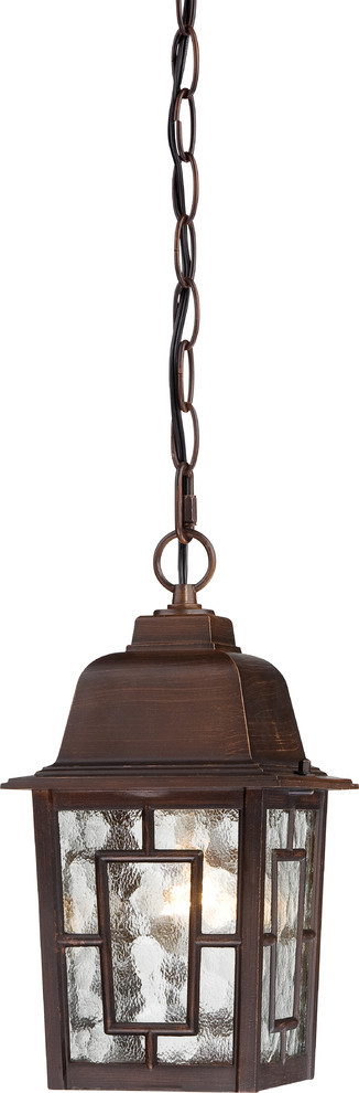 Banyan 1 Light - 11" Outdoor Hanging With Clear Water Glass
