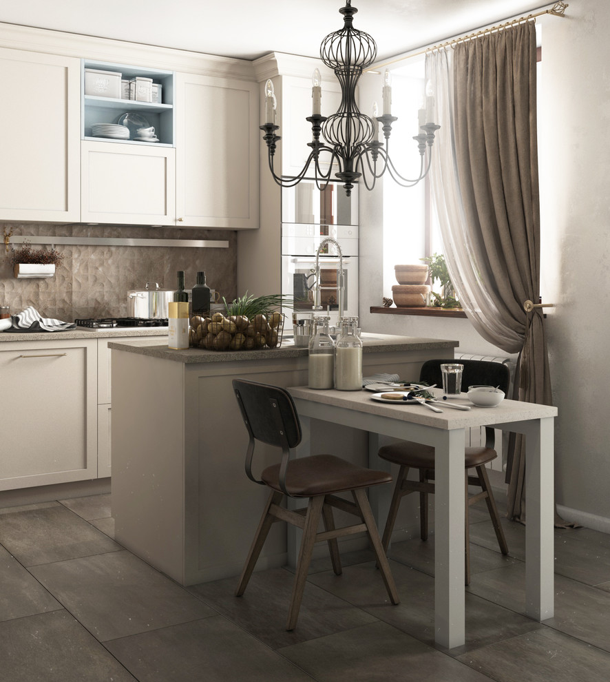 Интерьер кухни сочетающий в себе классику и элементы модерна