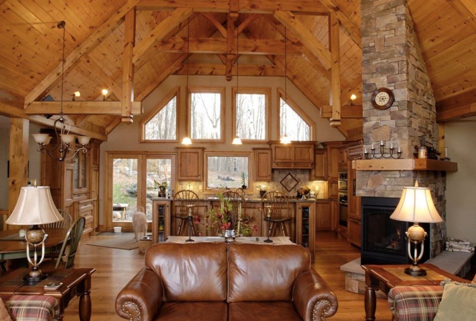 Inspiration for a large rustic galley dark wood floor open concept kitchen remodel in Boston with an undermount sink, shaker cabinets, white cabinets, granite countertops, stainless steel appliances and an island