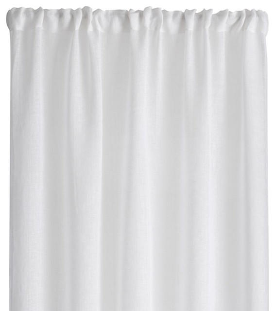 Linen Sheer 52"x63" White Curtain Panel