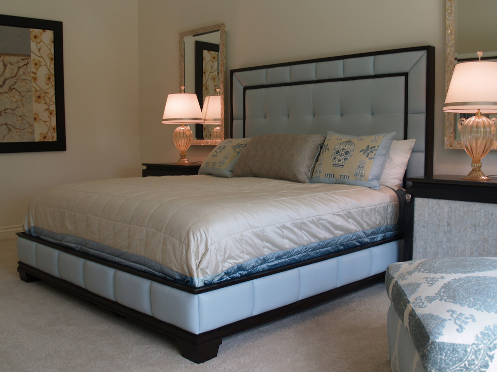 SBID Custom Furniture Designs Ebonized Oak and lambskin bed