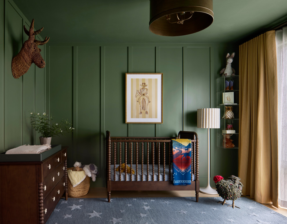 Inspiration for a transitional nursery remodel in Denver