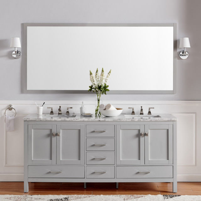 Buy FAST Eviva LLC Eviva Aberdeen Lugano 84" Gray Double Vanity