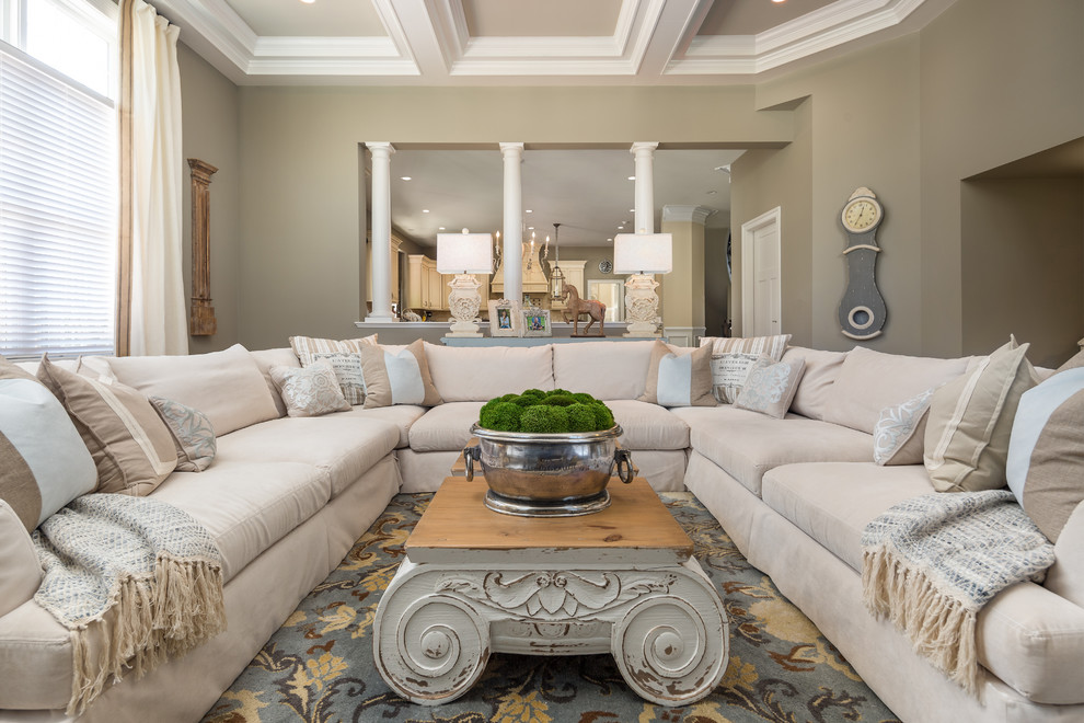 Shabby Chic Slipcovered U Sectional Family Room - Shabby-chic Style ...